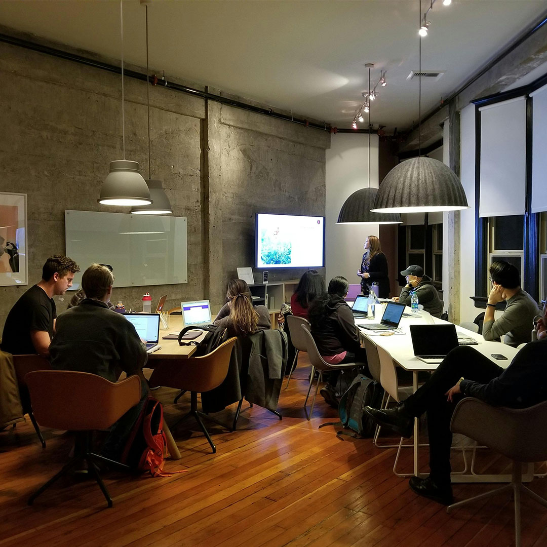group of diverse employees sitting together in office
