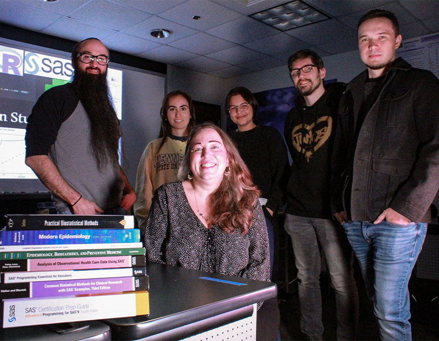 Group of KSU human studies research students smiling for picture.