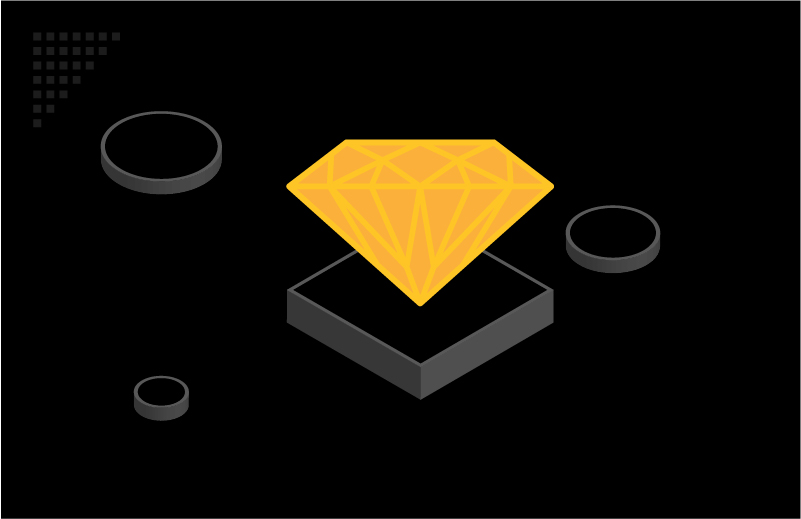 hackathon graphic with geometric shape using KSU brand colors