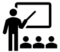 Icon of a person teaching others