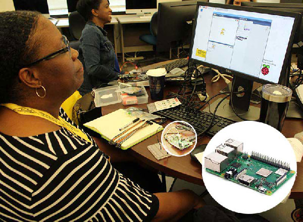 photo of raspberry pi teacher at workshop