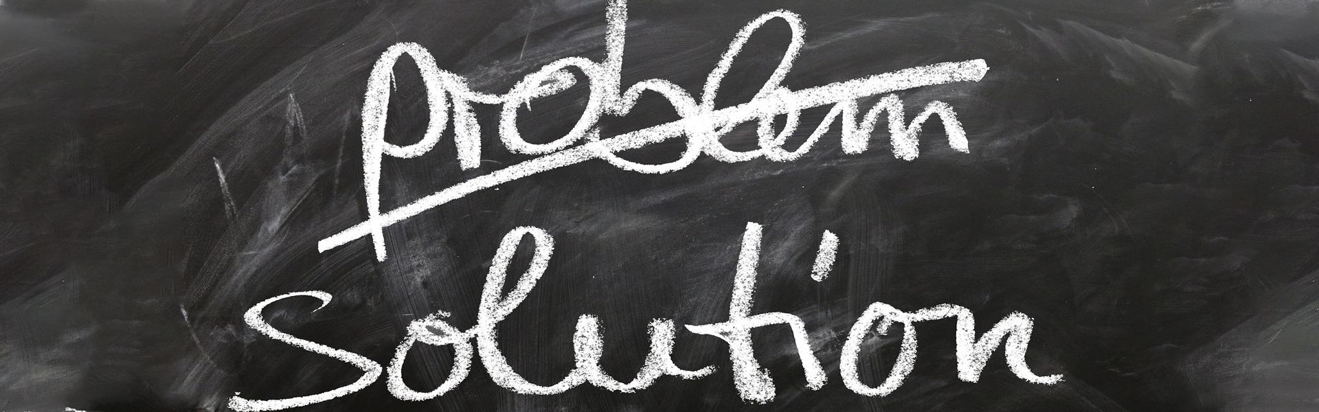 problem solution written on chalkboard