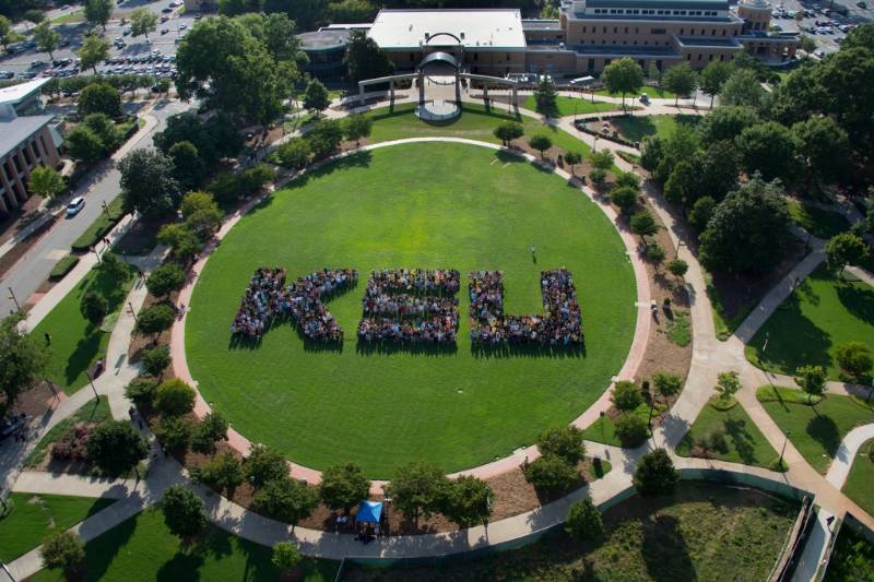 Landscape image of KSU's campus field