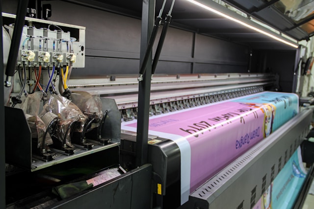 industrial printer printing posters 