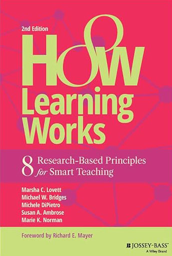 Photo of a book cover titled How Learning Works: 8 Research-Based Principles for Smart Teaching