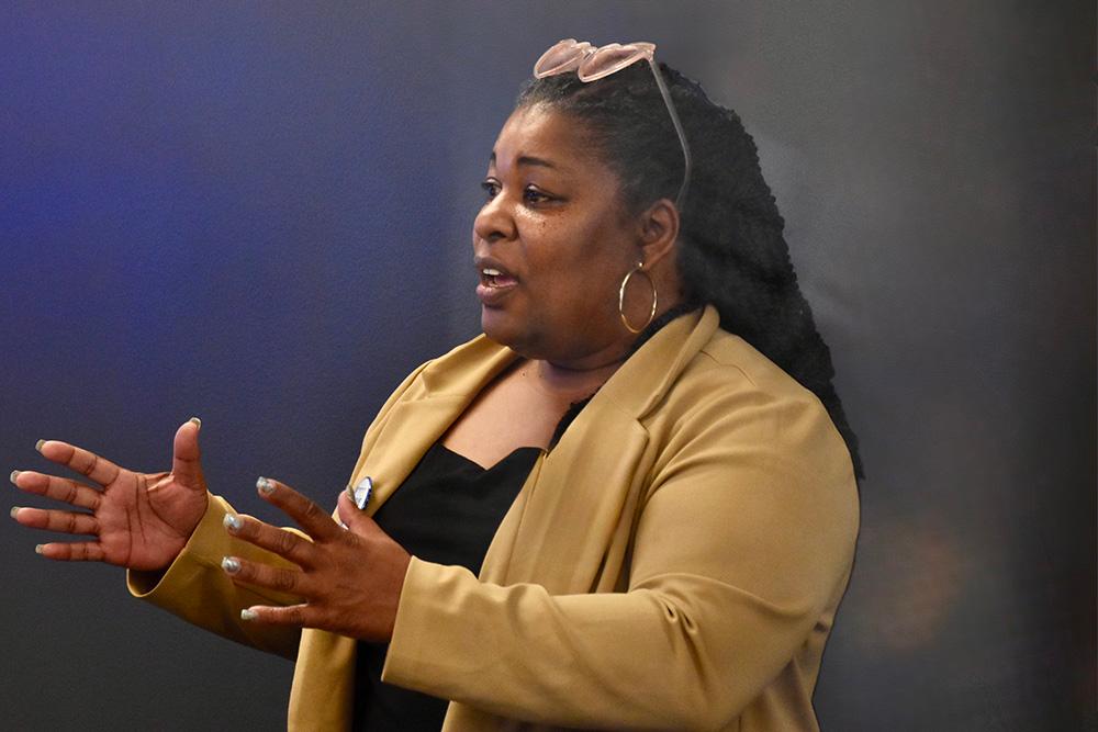 a speaker at the STRIVE graduation / 