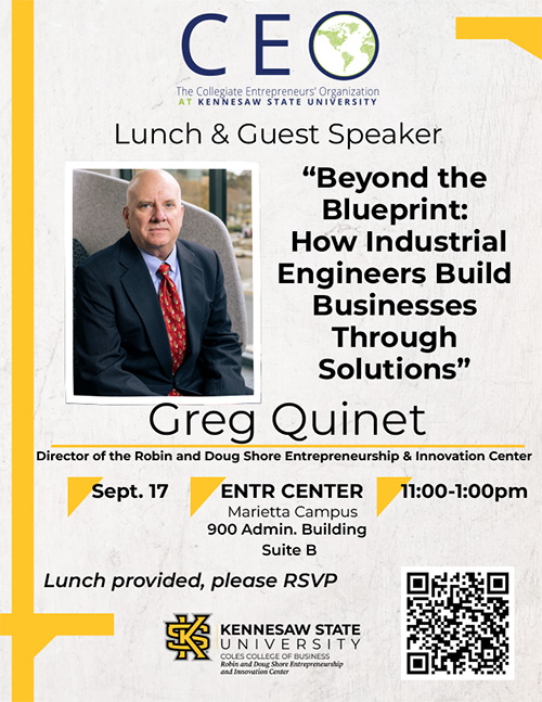 CEO Lunch & Speaker-Greg Quinet-"Beyond the Blueprint: How Industrial Engineers Build Businesses Through Solutions"