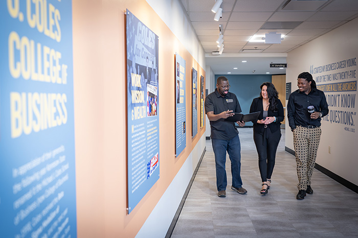 a groups of EMBA students