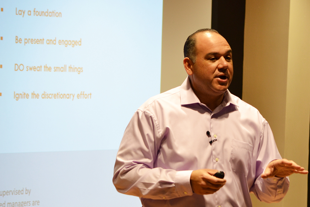 Hector Padilla, Home Depot Southern Division President, at Tetley Distinguished Leader Lecture Series at Kennesaw State University