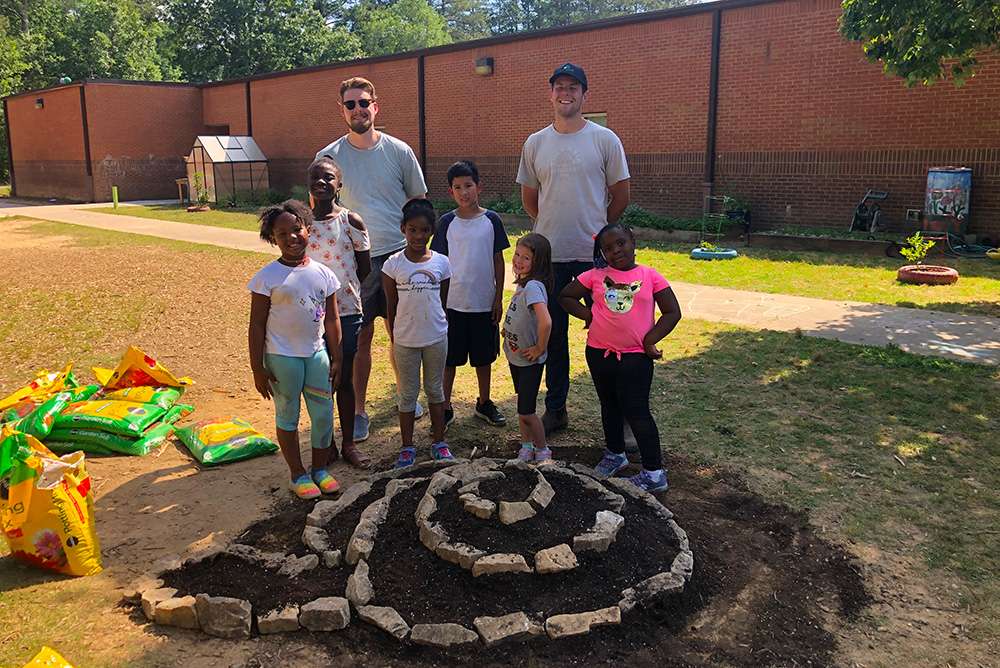 Outdoor garden at Dowell Elementary