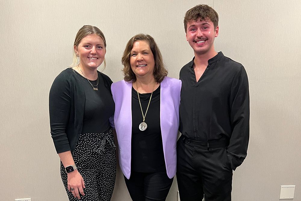 Kennesaw State University Digital Media Competition Winners Caroline Anthony and Grant Burrows with Victoria's Friends Founder Victoria Teague