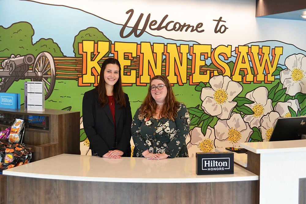 Kennesaw State University Hospitality Management Students interning at Kennesaw hotel.