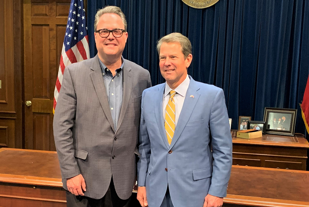 Keith Perissi and Governor Brian Kemp