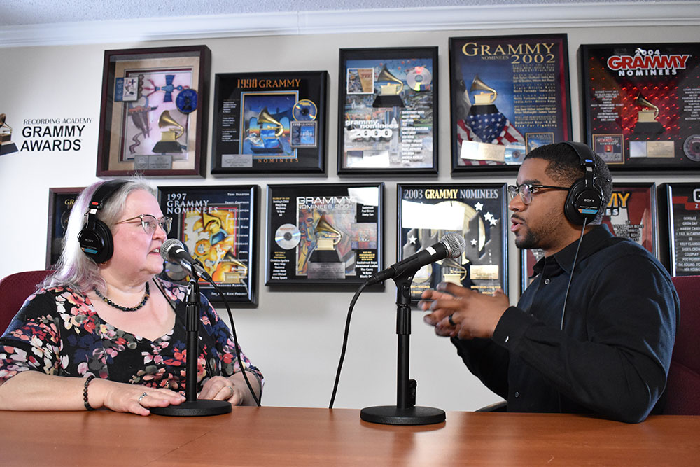 Tyra Burton speaking with Ryan Wilson