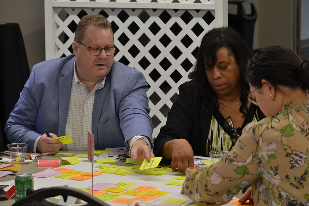 Partners brainstorming social entrepreneurship initiatives with Kennesaw State University Leadership