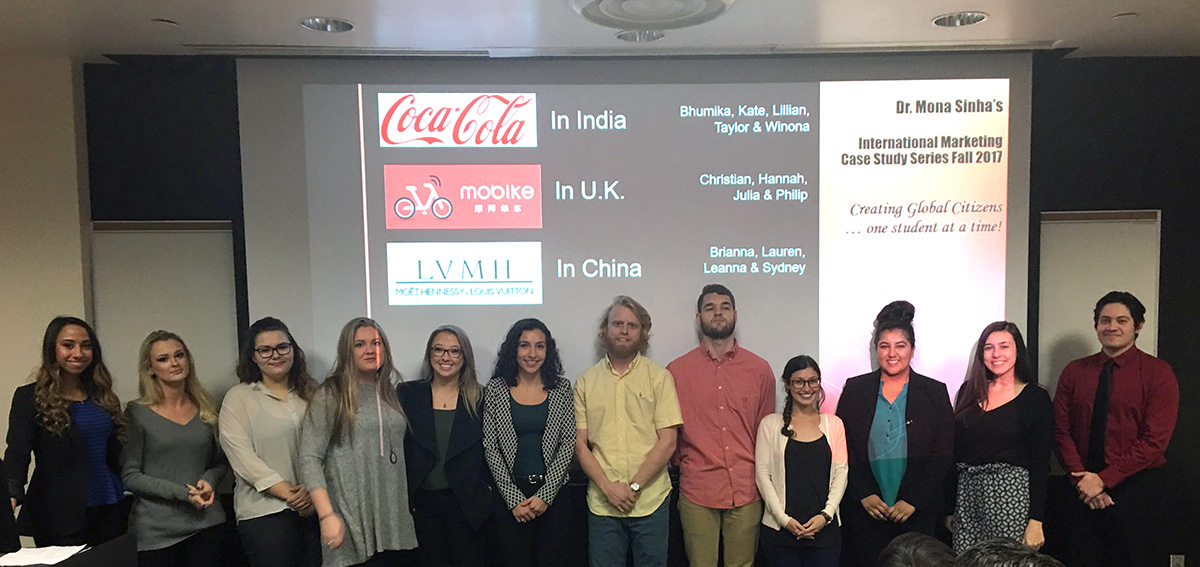 Dr. Mona Sinha’s undergraduate International Marketing class 