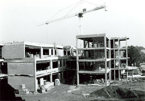 Construction of the Science Building in 1994.