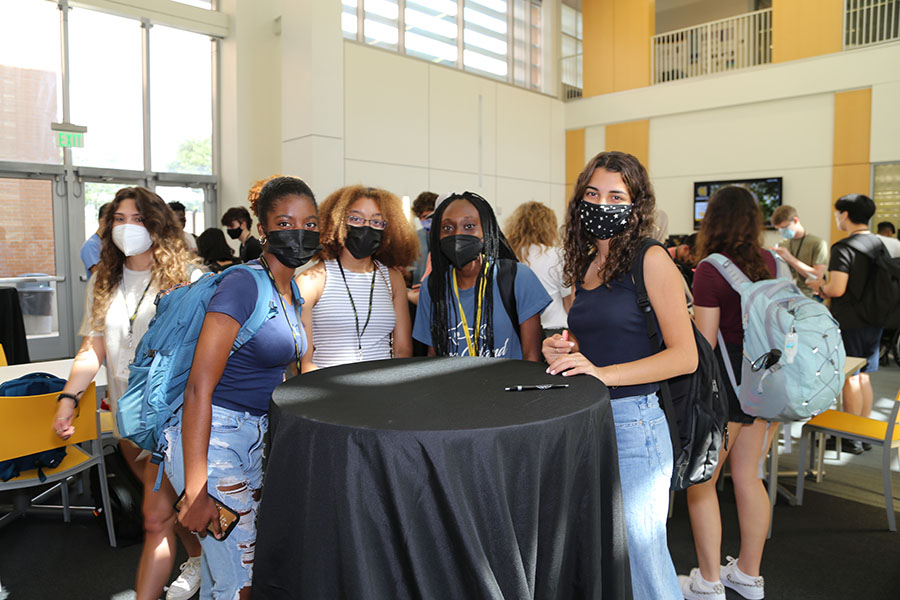  / Group of students at the AMP Backstage Pass event