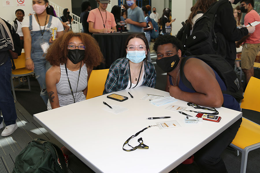  / Group of students at the AMP Backstage Pass event