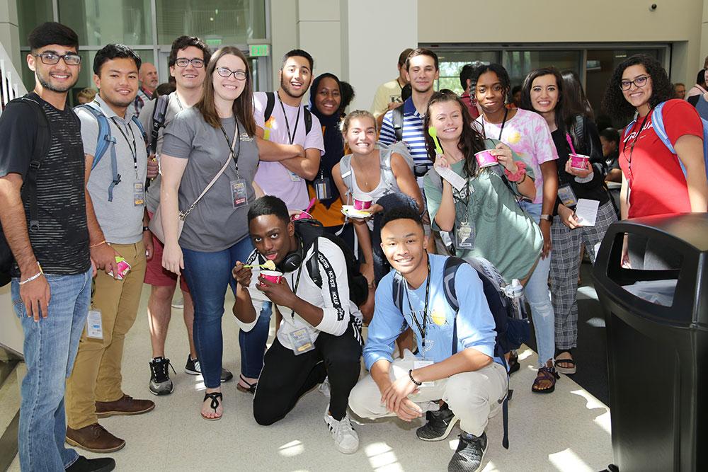  / Group photo of Advanced Majors Program (AMP) students at the Backstage Pass event on August 22, 2019