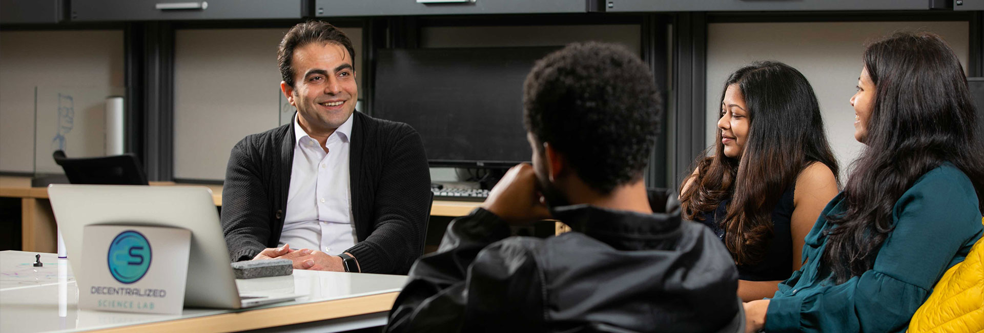 Teacher and students communicating