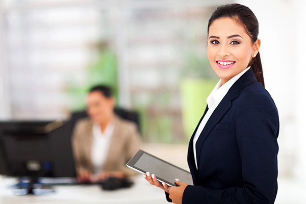 lady entrepreneur arriving at meeting