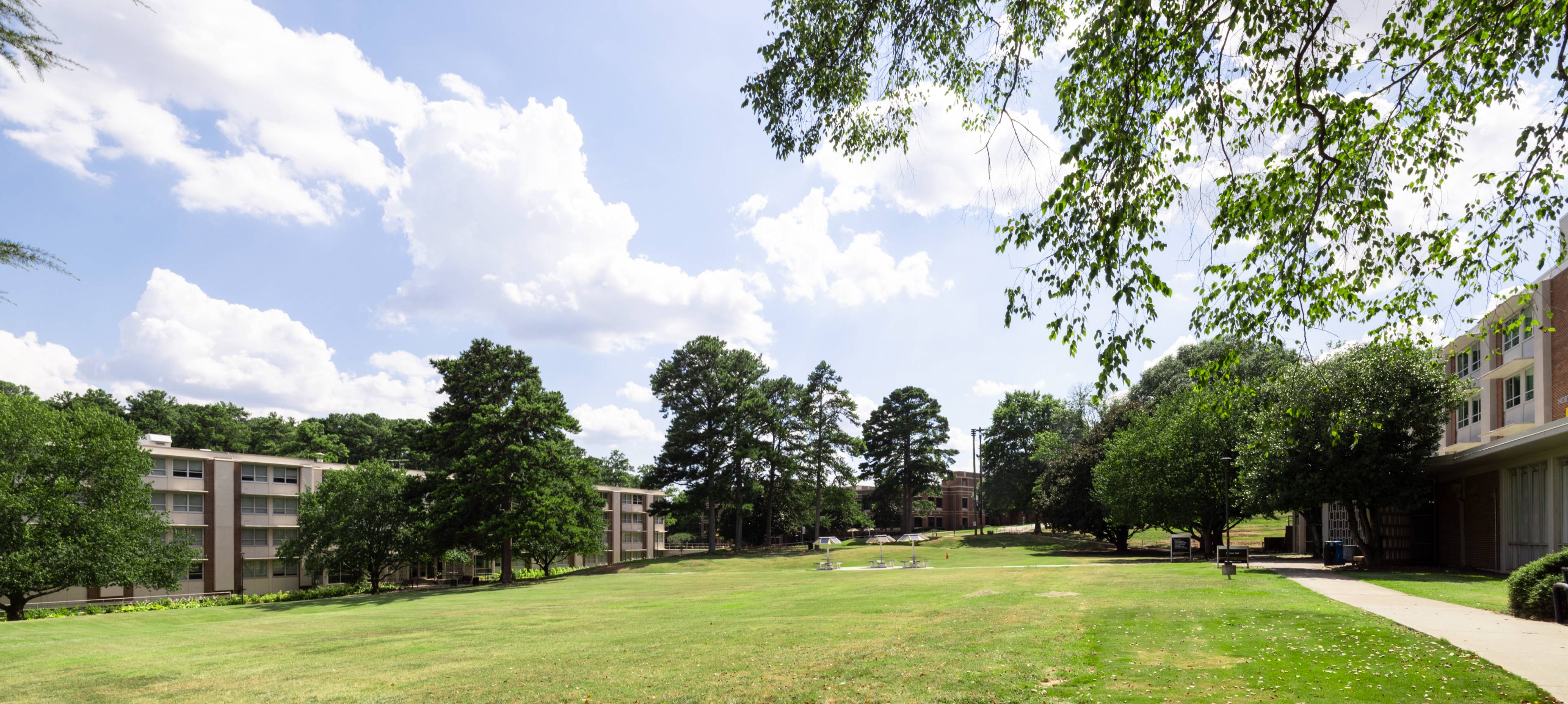 green space between the res halls