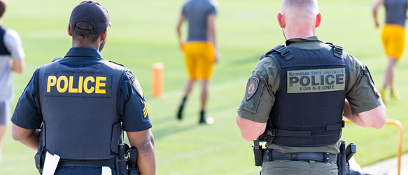 KSU Police at a ksu sporting event