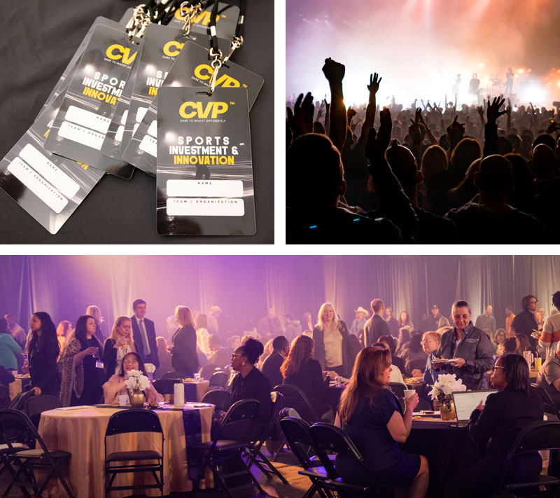 A collection of photos depicting concertgoers immersed in music and celebration at a live performance.