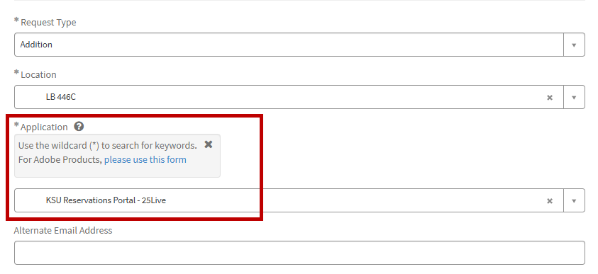 Form Application Select