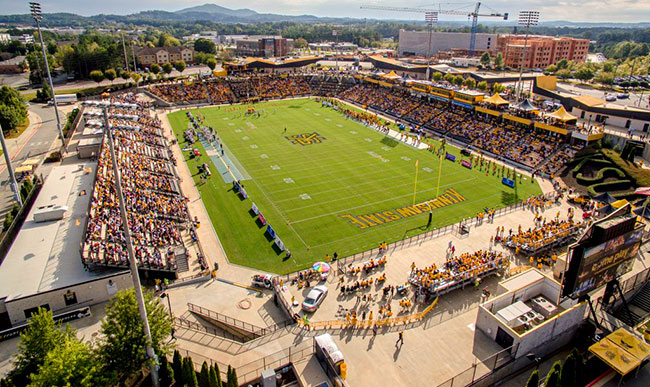 birds eye view of KSU Fifth Third Stadium during the 2024 football season opener.