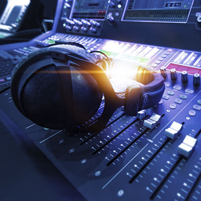 A production environments featuring professional audio equipment