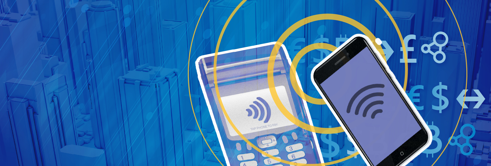 technology futuristic background with a cell phone and a payment system