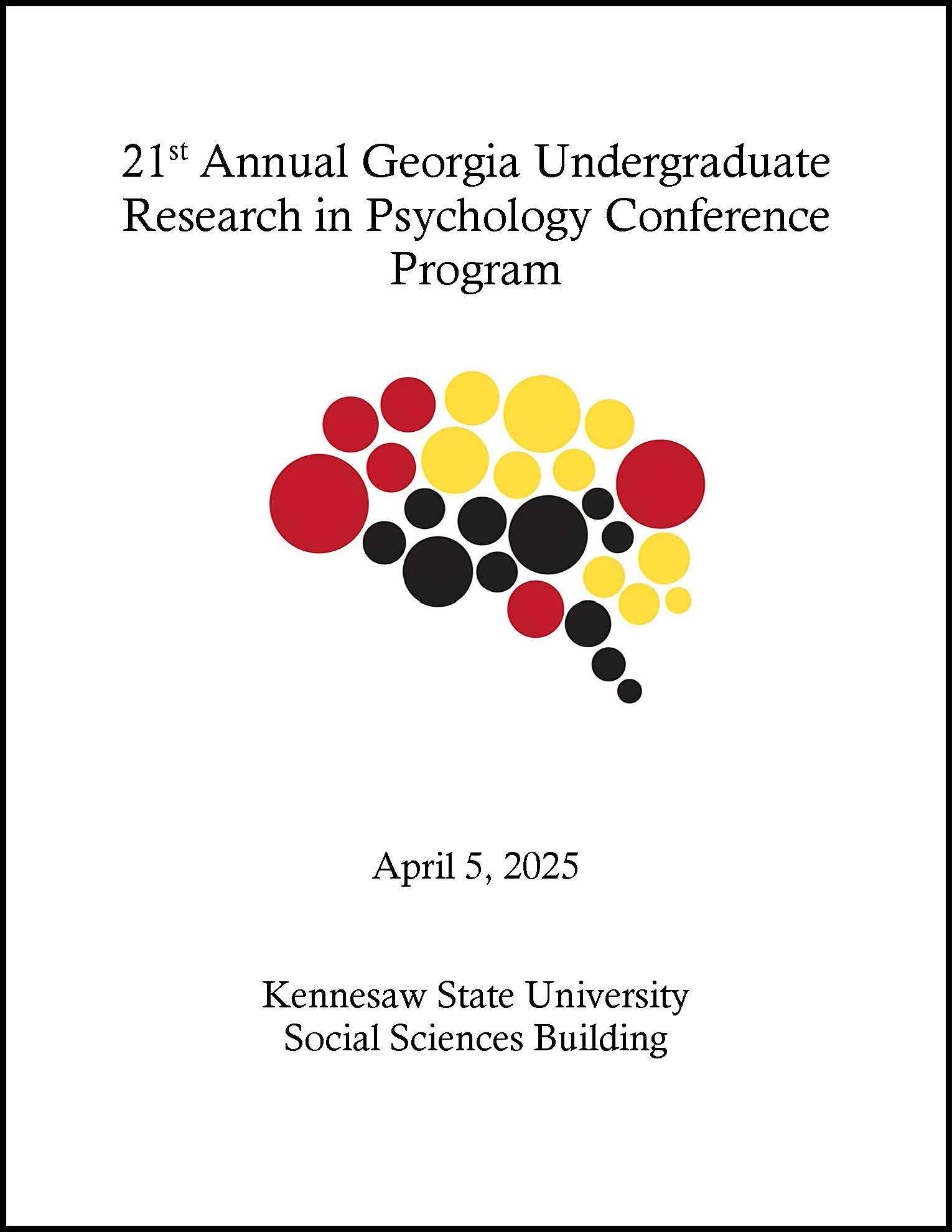 Cover for the 21st Annual Georgia Undergraduate Research in Psychology Conference Program