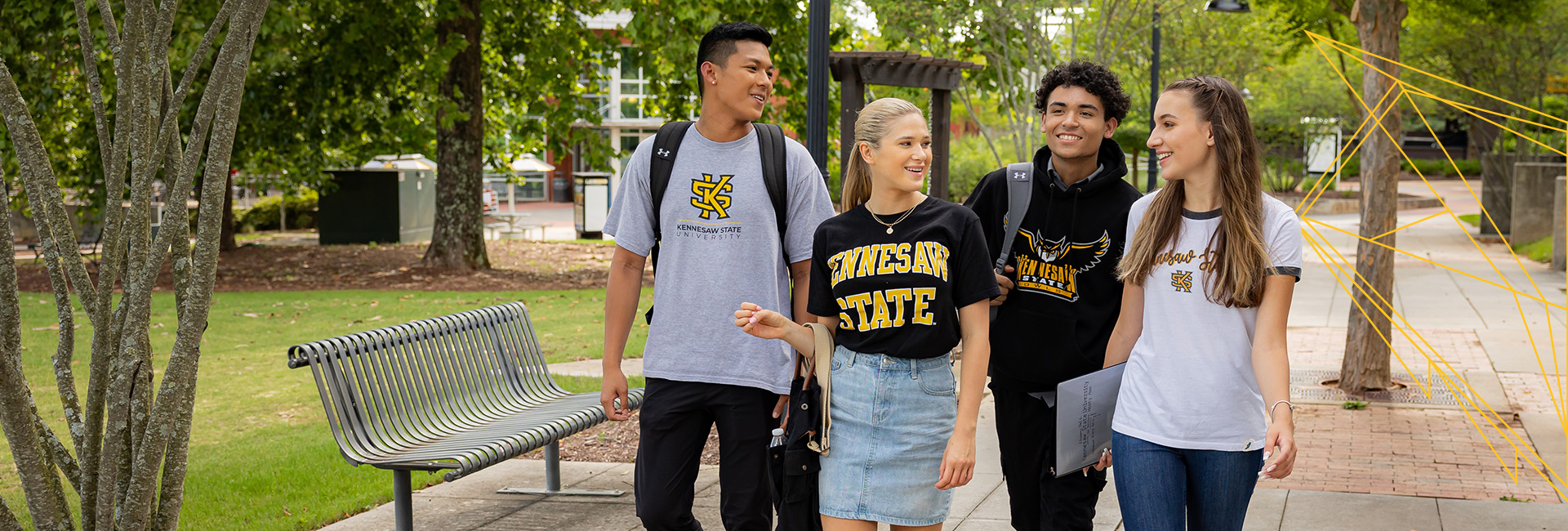 Students walking on campus