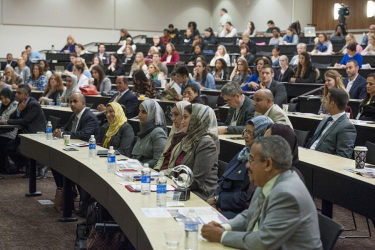  / The Omani delegation at the start of the conference's keynote address.