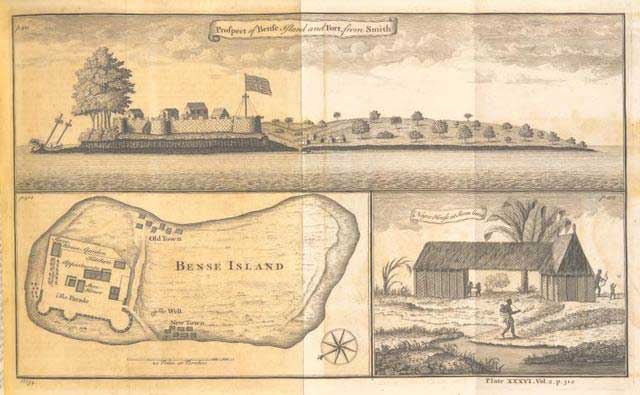 bunce island drawing of island and fort