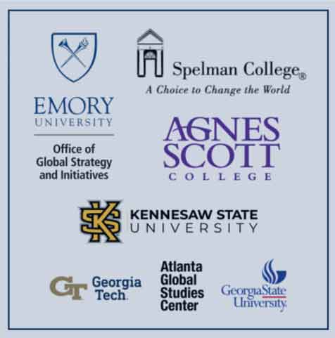 a logo featuring the 7 colleges and universities that collaborate with the Office of Global Strategy and Initiatives.