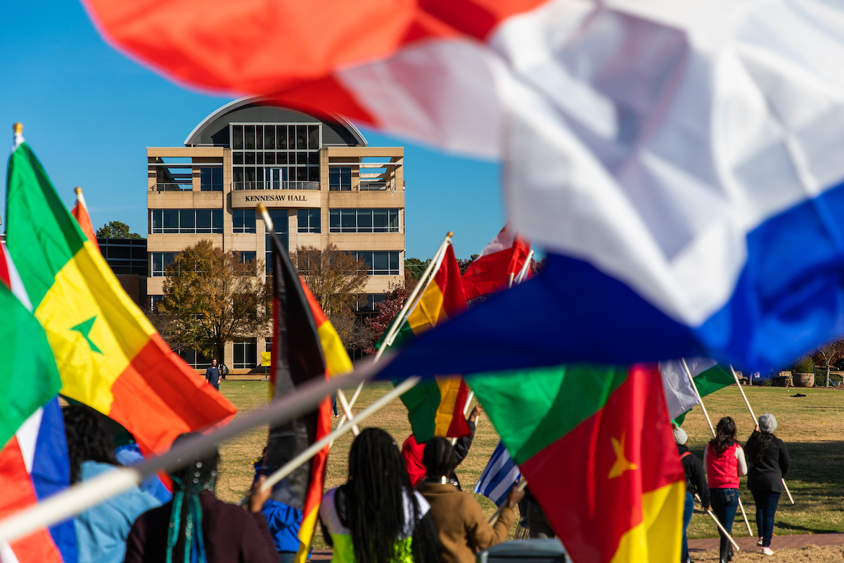 photo of international flac cerremony at ksu