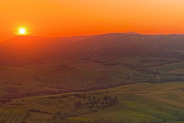 sunset in montepulciano