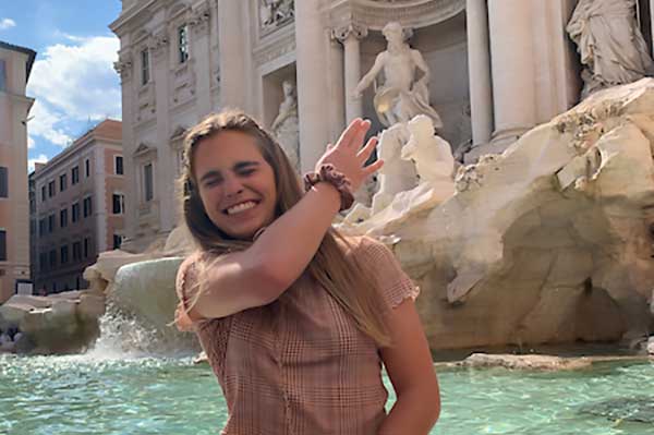 photo of a KSU student in Italy