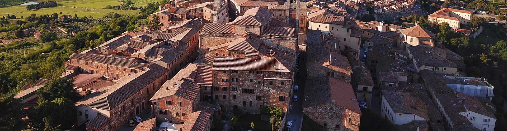 aerial view of Montepulciano Italy