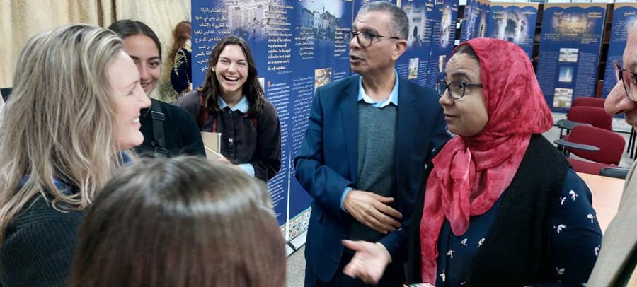 Dr. Nina Morgan, Selah Randolph, Dr. Samir El Azhar, and Dr. Samira Rguibi (L-R) at Hassan II University (March 2023)