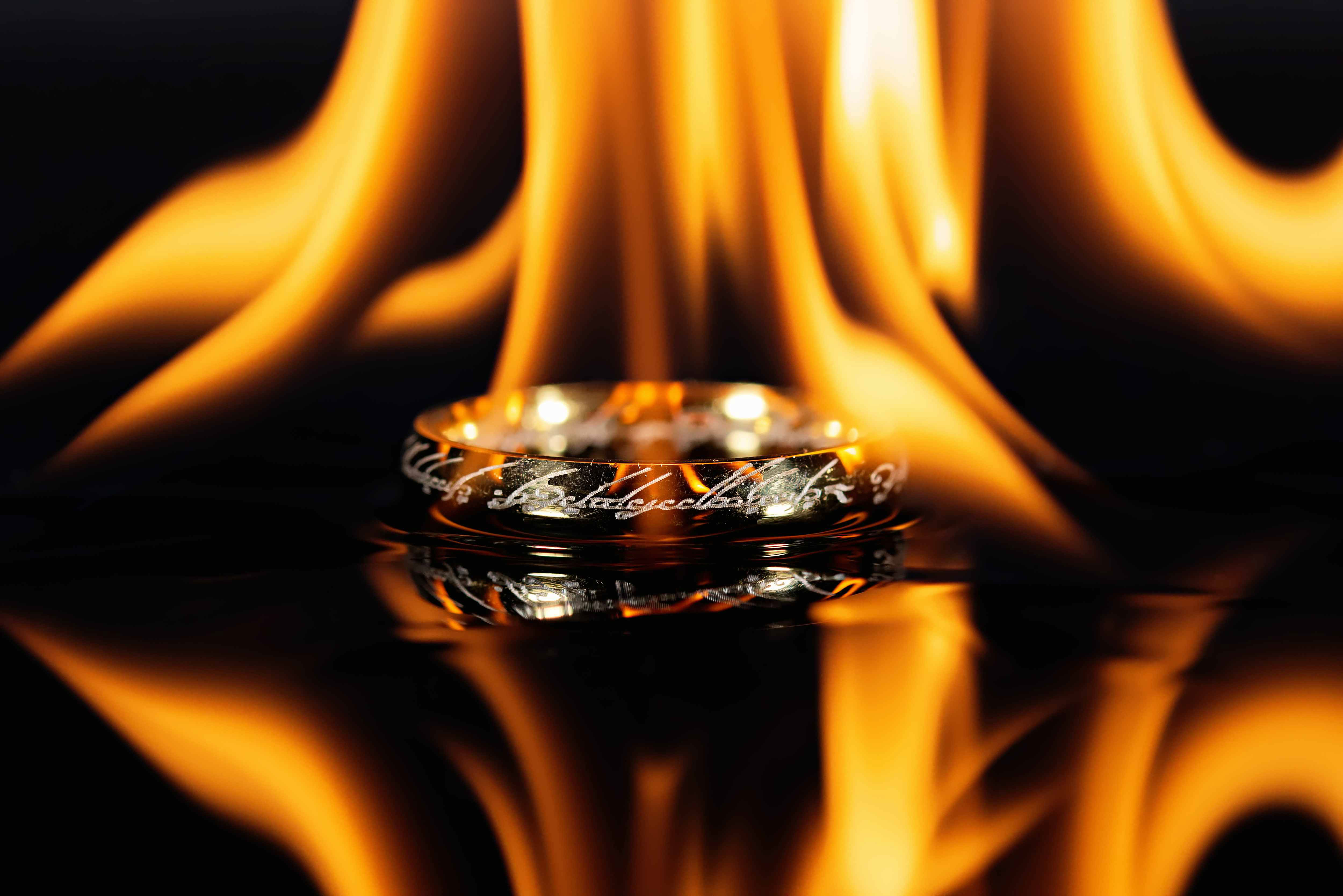 A ring behind flames