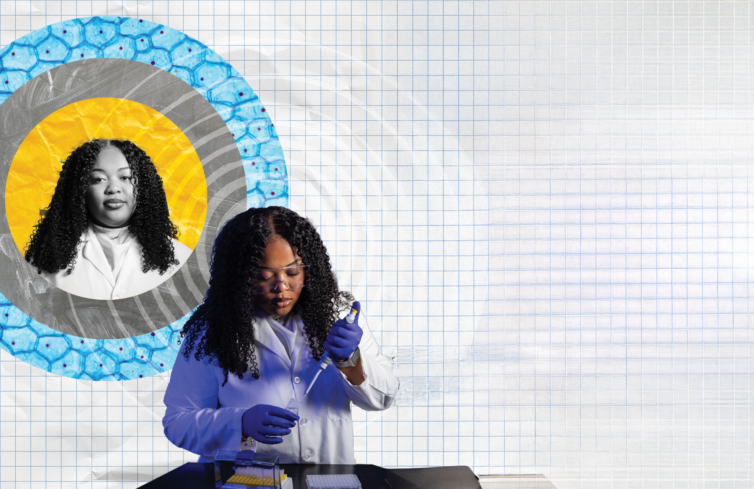 kennesaw state university student doing science work in lab