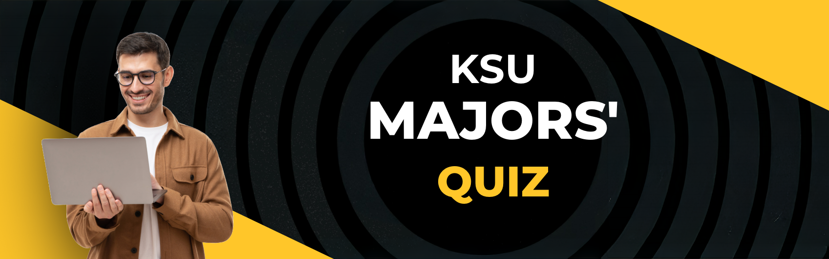man on laptop getting ready to take KSU quiz
