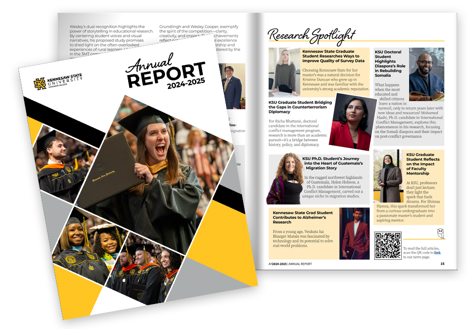 Photo of the cover and pages of annual report