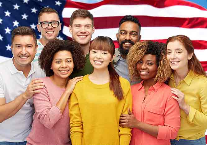 group of international students outside KSU campus