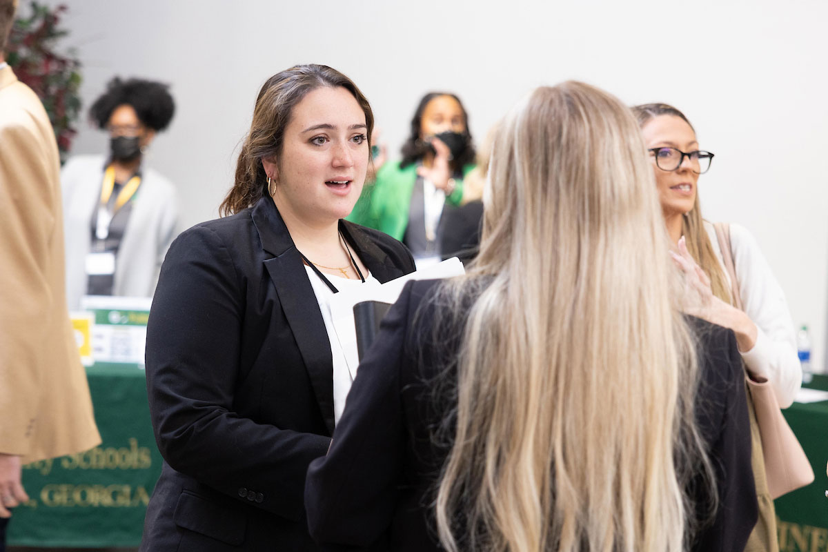 student at a career fair
