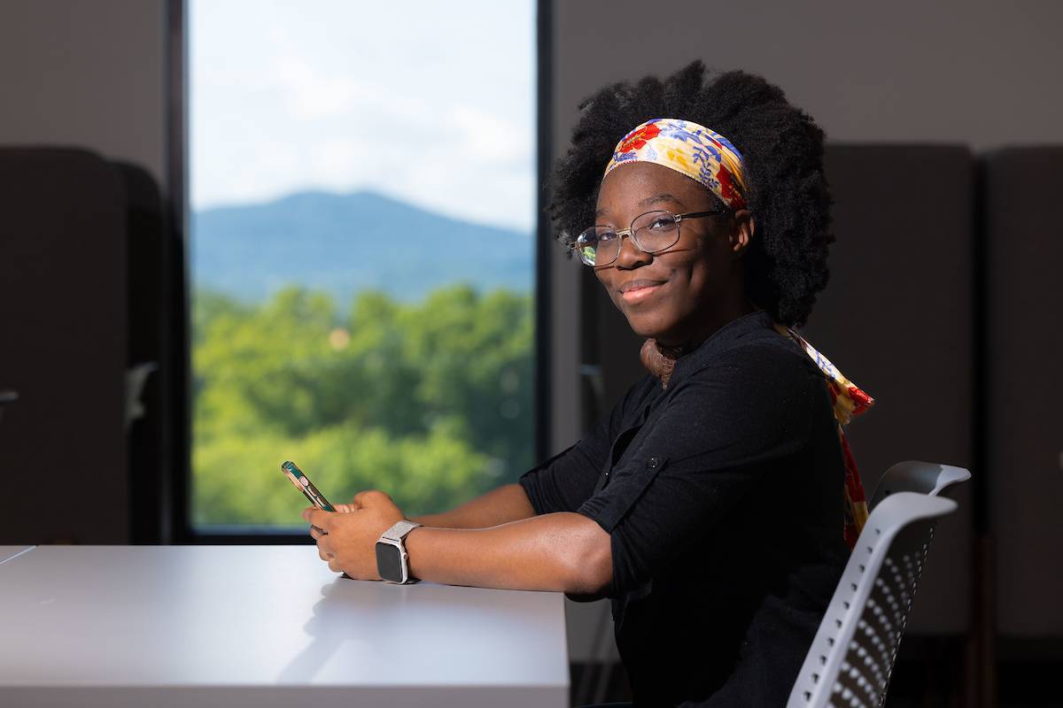 ksu graduate college student sitting at table